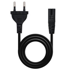Cable de Alimentación Forma 8 CEE7-M a C7-H - 1.5 m · Negro