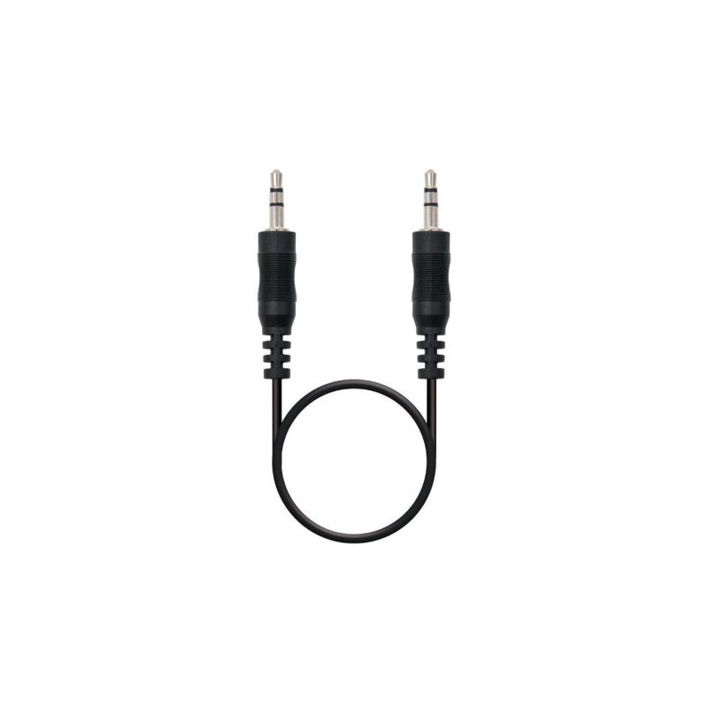 Cable de Audio Estéreo Jack 3.5mm-M a Jack 3.5mm-M - 0.3 m · Negro