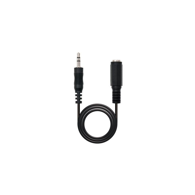 Cable de Audio Estéreo Jack 3.5mm-M a Jack 3.5mm-H - 5 m · Negro