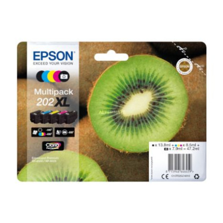 Pack Cartucho Original EPSON 202XL BK+C+M+Y - C13T02G74010 [PAG-800]