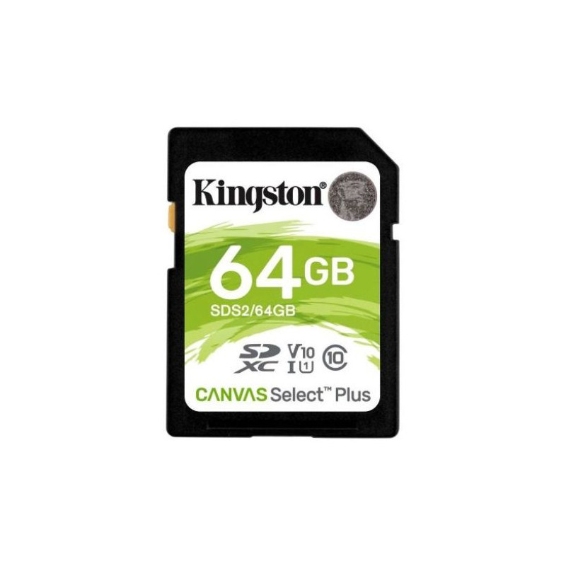 Tarjeta de Memoria KINGSTON Canvas Select Plus SD XC SDS2/64GB - 64GB · Clase 10