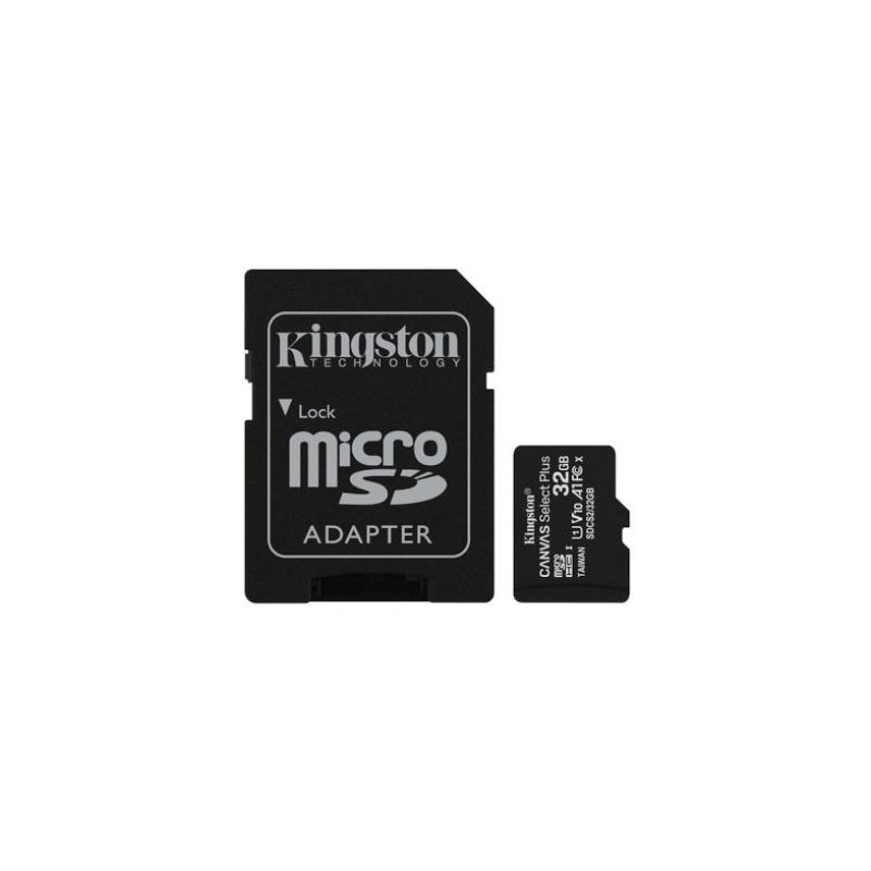Tarjeta de Memoria KINGSTON Canvas Select Plus MicroSDXC SDCS2/32GB - 32GB · Clase 10 + Adaptador