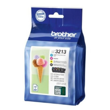 Pack Cartucho Original BROTHER LC3213 BK+C+M+Y - LC3213VAL [PAG-400]