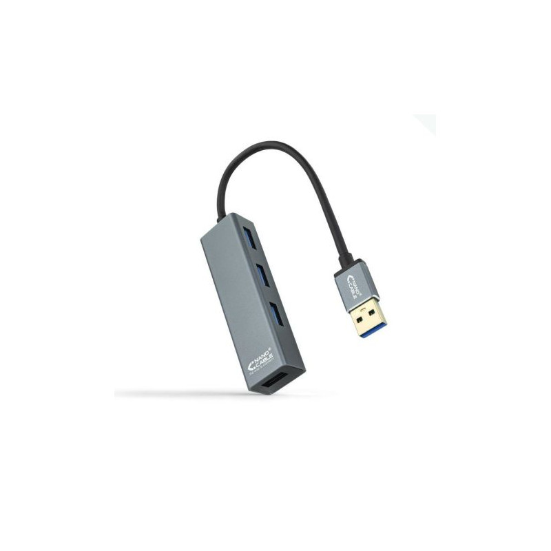 HUB USB 3.0x4 USB Tipo A-M a USB 3.0-H - 0.10m · Gris