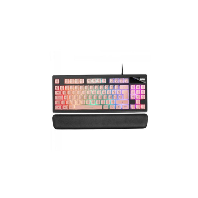 Teclado Gaming con Cable Mars Gaming MKAXPES - USB · Cable 180cm · LED · Reposamuñecas · Rosa