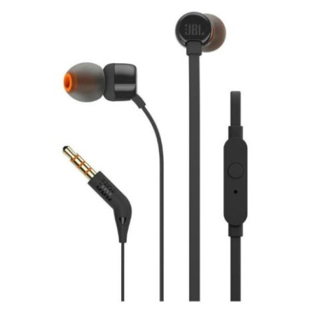 Auriculares Intrauditivos con Cable JBL T110 JBLT110BLK - Jack 3.5 mm · 20Hz · Manos Libres · Negro