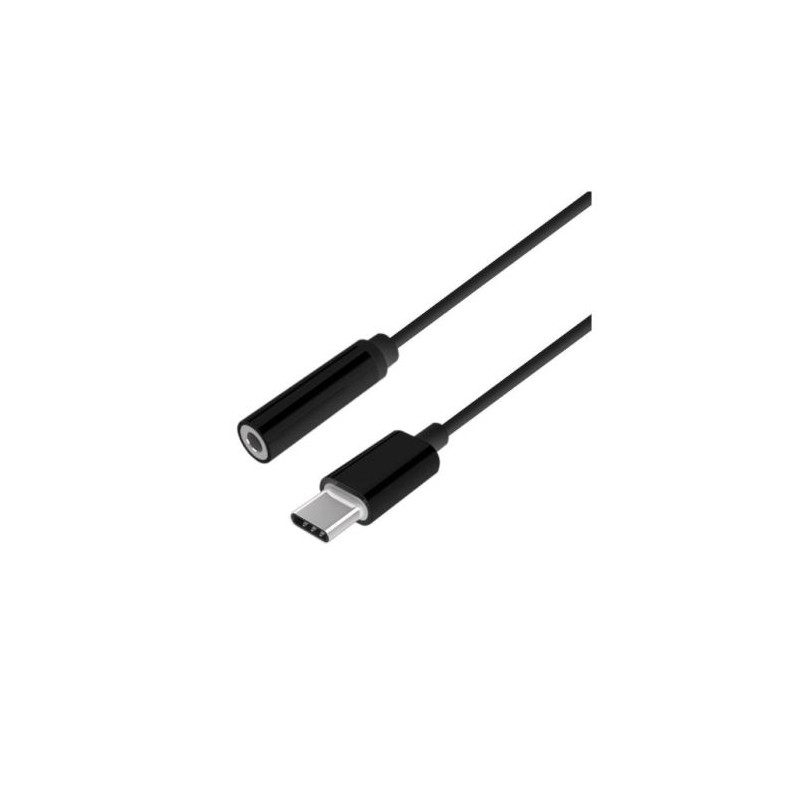 Adaptador USB Tipo C-M a Jack 3.5-H - 0.15m · Negro