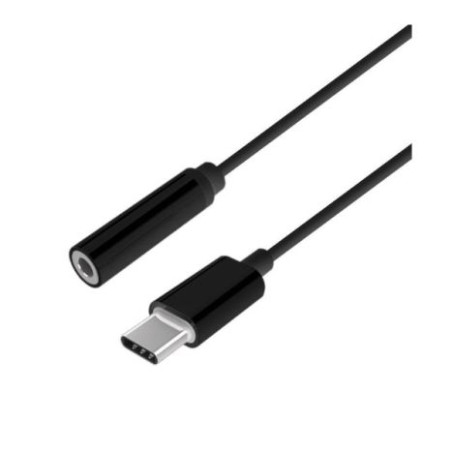 Adaptador USB Tipo C-M a Jack 3.5-H - 0.15m · Negro