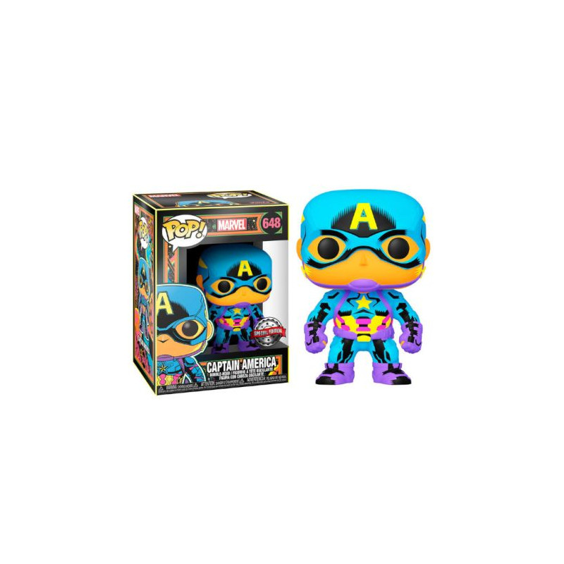 FUNKO POP Capitan America 648 - Marvel Black Light Edición Especial - 889698488457