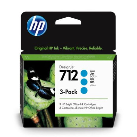 Pack de 3 Cartucho Original HP 712 Cian - 3ED77A [ML-29]