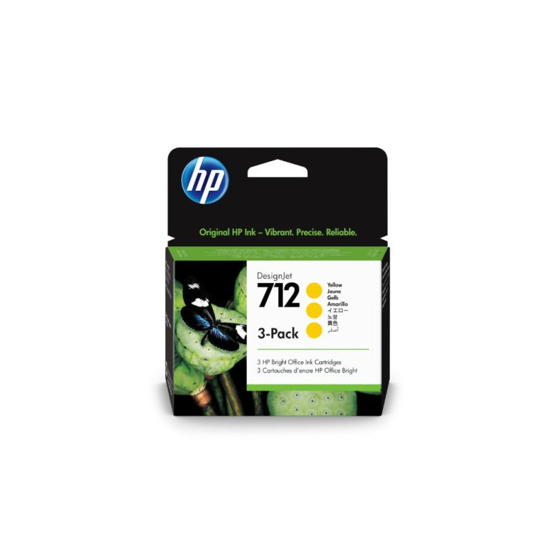 Pack de 3 Cartucho Original HP 712 Amarillo - 3ED79A [ML-29]