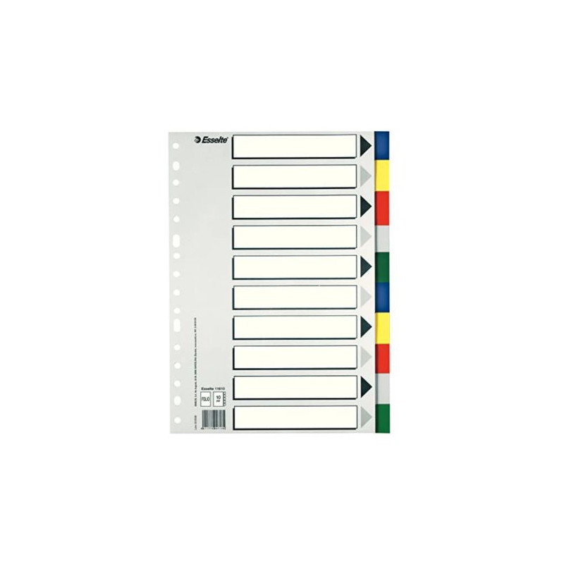 Separados de Archivador ESSELTE 11610 - A4 · 5 Colores · 10 Unidades
