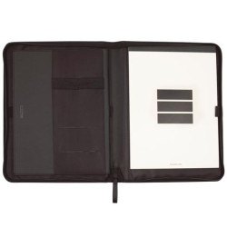5098201 FINOCAM PORTADOCUMENTOS NOPAL CREMALLERA A4 IMITACIÓN CUERO NEGRO