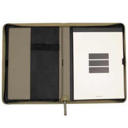 5098202 FINOCAM PORTADOCUMENTOS NOPAL CREMALLERA A4 IMITACIÓN CUERO VERDE OLIVA