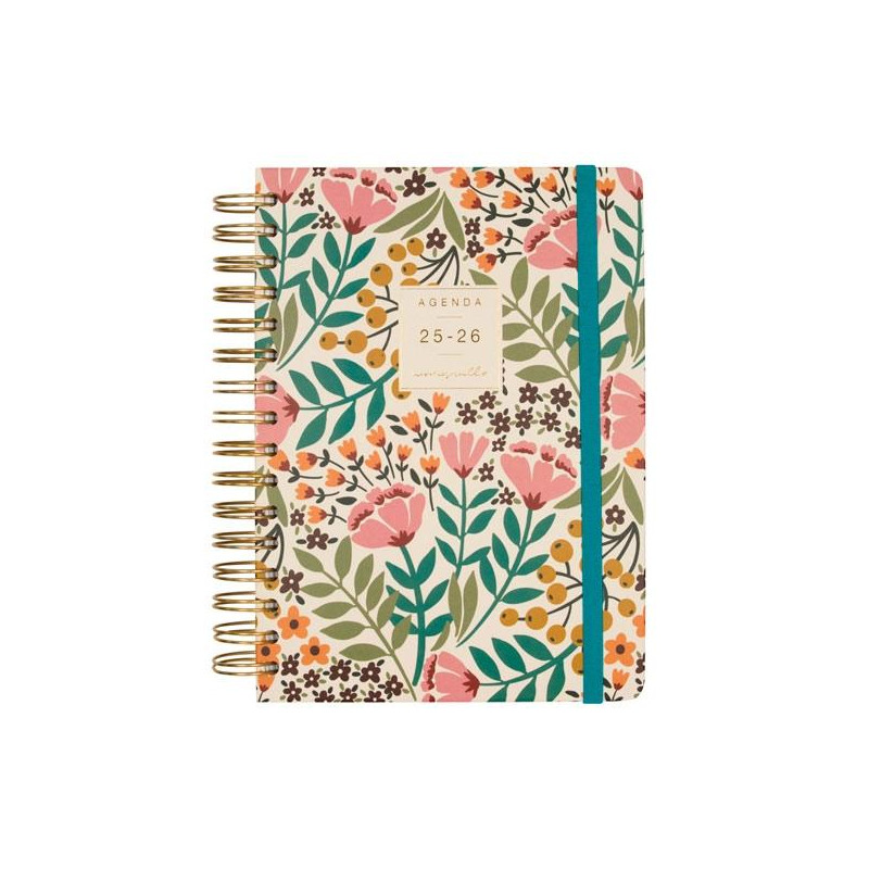 646020226 FINOCAM AGENDA MONIQUILLA ESPIRAL DOBLE E10 - 155X212MM 1DP TAPA DURA JARDÍN 2025-2026