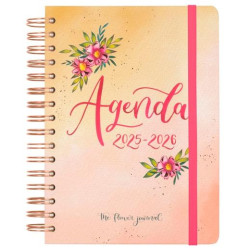 647020226 FINOCAM AGENDA THE FLOWER JOURNAL ESPIRAL DOBLE E10 - 155X212MM 1DP TAPA DURA ROSA 2025-2026