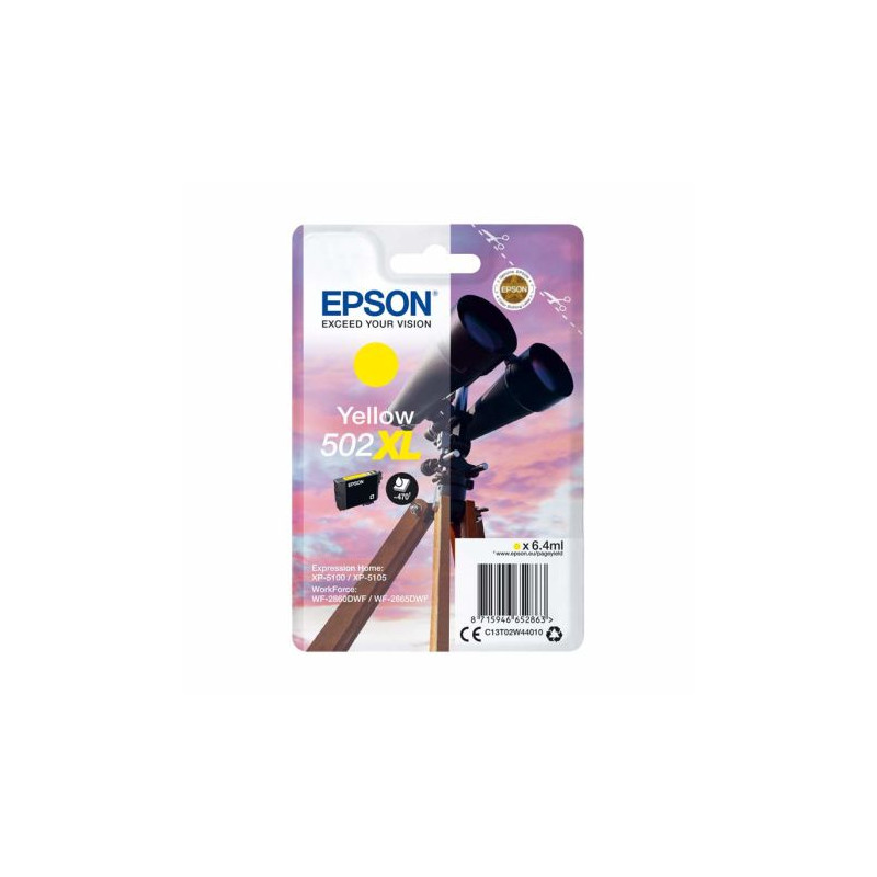 Cartucho Original EPSON 502XL Amarillo - C13T02W44010 [ML-9.2][PAG-550]