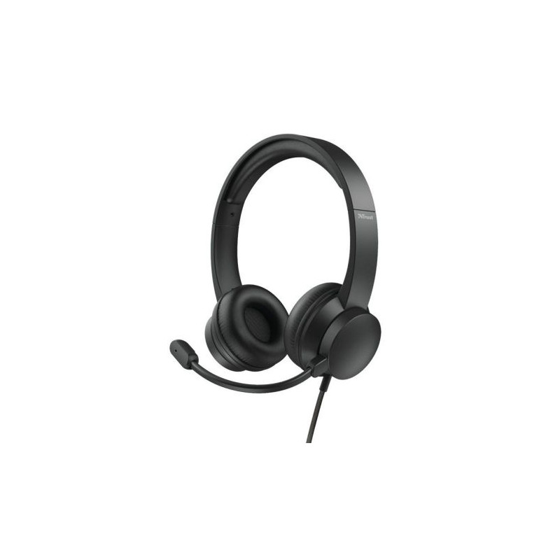 Auriculares Diadema con Cable TRUST HS-200 On-Ear 24186 - USB · Cable 180cm · Micrófono · Negro