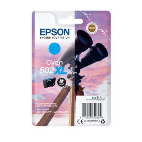 Cartucho Original EPSON 502XL Cian - C13T02W24010 [ML-9.2][PAG-550]