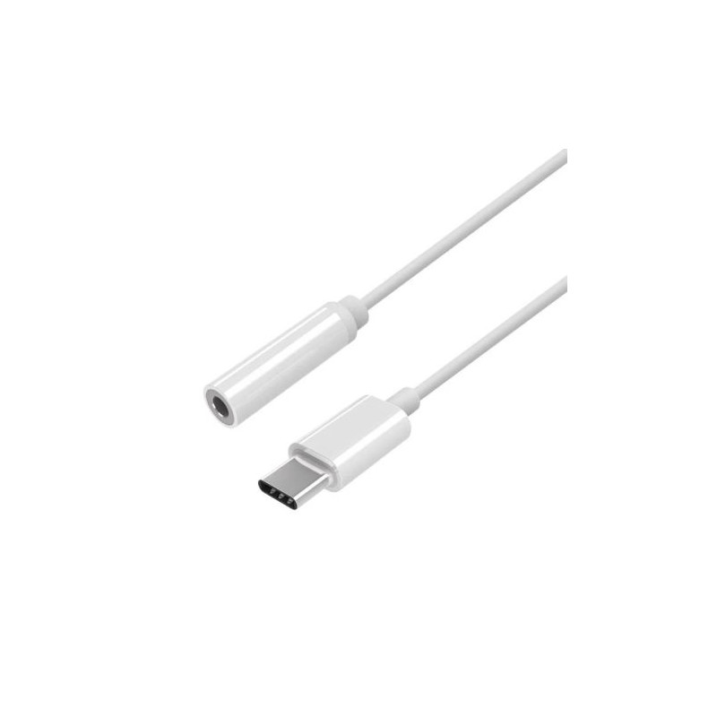 Adaptador USB Tipo C-M a Jack 3.5 mm - 0.15m · Blanco