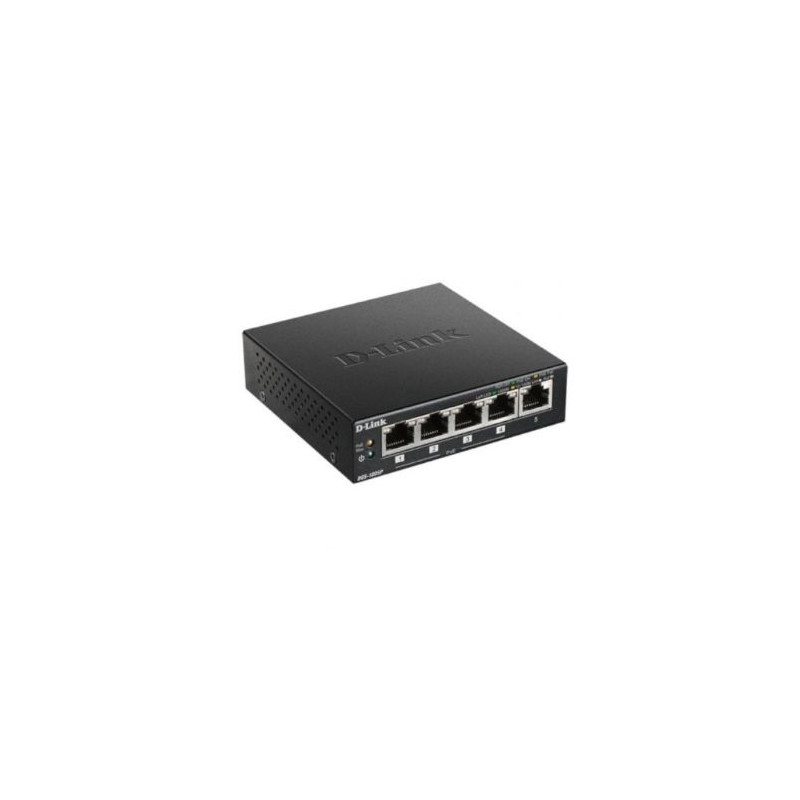 Switch de Red D-LINK DGS-1005P - 5 Puertos · MDI-X · 4xPoE · 5x10/100/1000Base-T