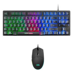 Pack Gaming MARS GAMING MCPTKLES - USB · Teclado Mecánico y Ratón Óptico · Cable 150cm · Negro