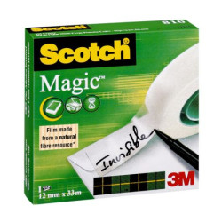 Cinta Adhesiva Transparente SCOTCH 810/1233 - 12mm x 3m · Invisible