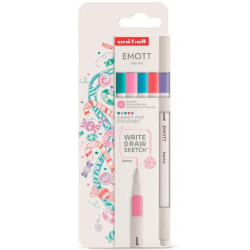 302422260 UNIBALL EMOTT ROTULADORES DE ESCRITURA Y DIBUJO COLORES DULCES ESTUCHE 5 UD