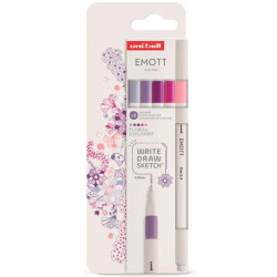 302422261 UNIBALL EMOTT ROTULADORES DE ESCRITURA Y DIBUJO COLORES FLORALES ESTUCHE 5 UD