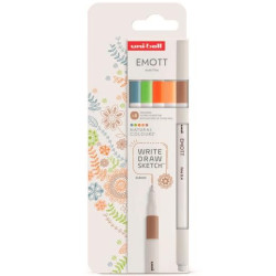 302422263 UNIBALL EMOTT ROTULADORES DE ESCRITURA Y DIBUJO COLORES NATURALEZA ESTUCHE 5 UD