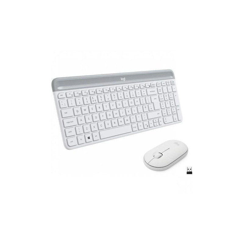Pack Inalámbrico LOGITECH Slim Combo MK470 920-009199 - USB · Teclado y Ratón · 10m · Blanco
