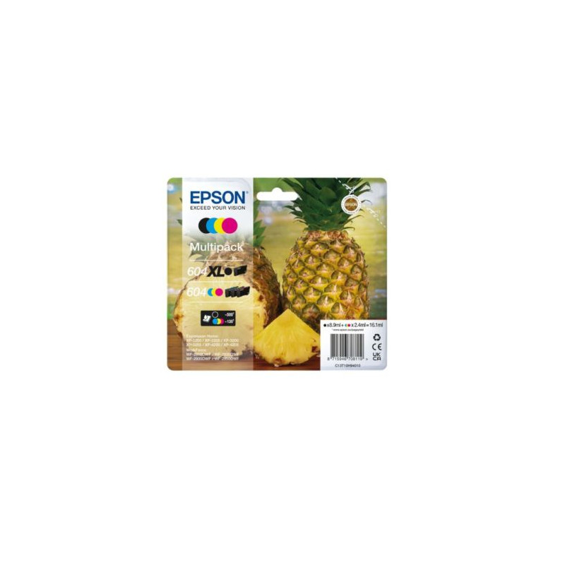 Pack 4 Cartuchos Originales EPSON 604XL/604 BK+C+M+Y - C13T10H94010 [PAG-550]