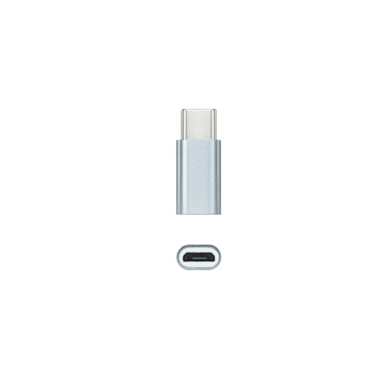 Adaptador USB Tipo C/M - Micro USB/H · Gris