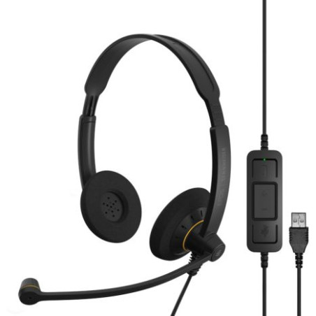 Auriculares con Diadema con Cable de SENNHEISER SC60 - USB · Cable 2 m · Micrófono · Negro