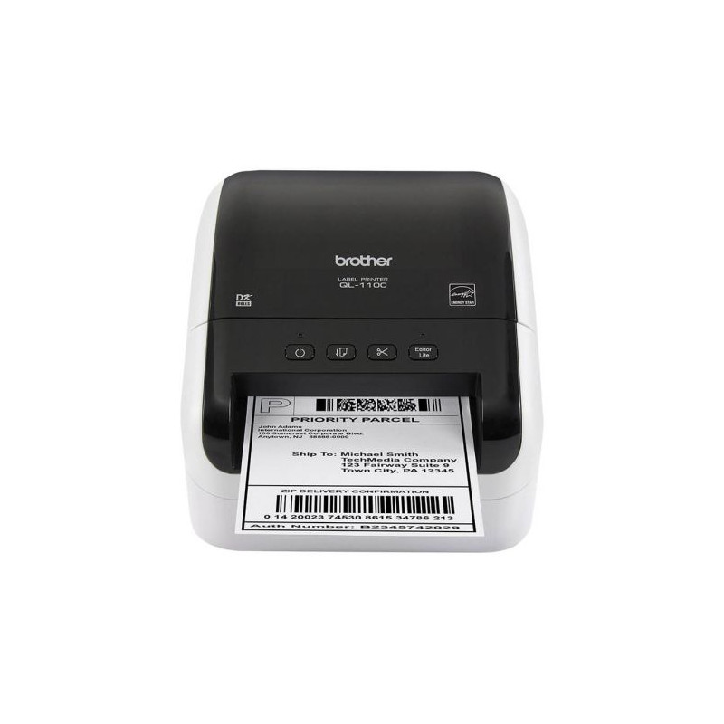 Impresoras de Etiquetas BROTHER QL-1100C Monocromo - 110mm/s · Papel 103mm · USB · Negro/Blanco