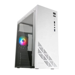 Caja Semitorre Gaming MARS GAMING MC100W - ATX · Micro ATX · Mini ATX · 2x3.5 · 2x2.5 · USB 3.0 · USB 2.0 · FRGB · Blanco
