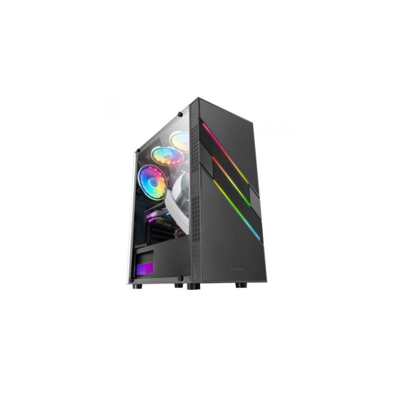 Caja Semitorre Gaming MARS GAMING MCU3 - ATX · Micro ATX · Mini ATX · 1x3.5 · 3x2.5 · USB 3.0 · USB 2.0 · ARGB · Negro