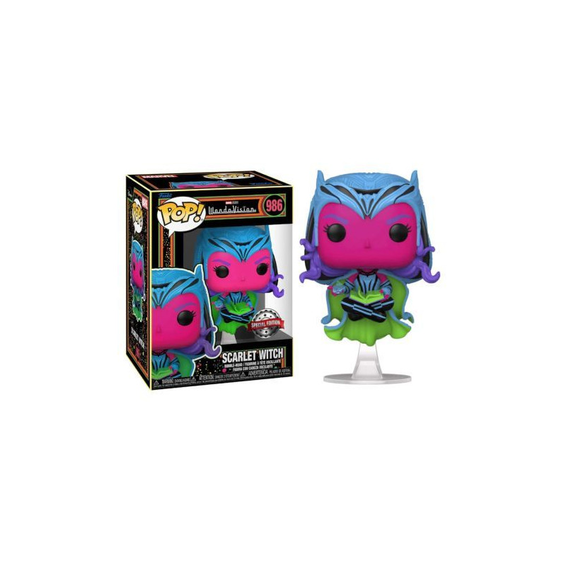 FUNKO POP Bruja Escarlata 986 - WandaVision Edición Especial Black Light - 889698627467