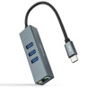 HUB USB Tipo C 3xUSB 1xRJ45 - 0.15m · Gris