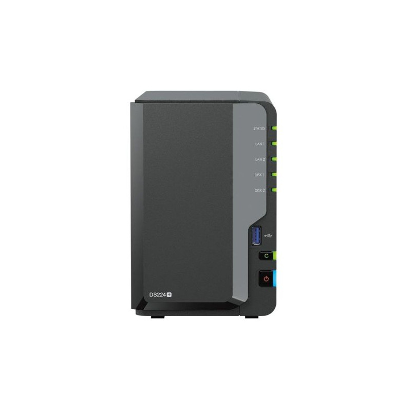 Servidor NAS SYNOLOGY DS224+ - Intel Celeron · 2GB · 6GB · 2 Bahias · USB