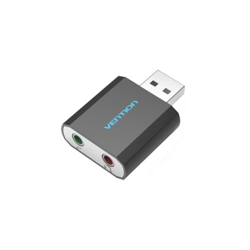 Tarjeta de Sonido USB 2.1-M a Jack 3.5mm · Negro