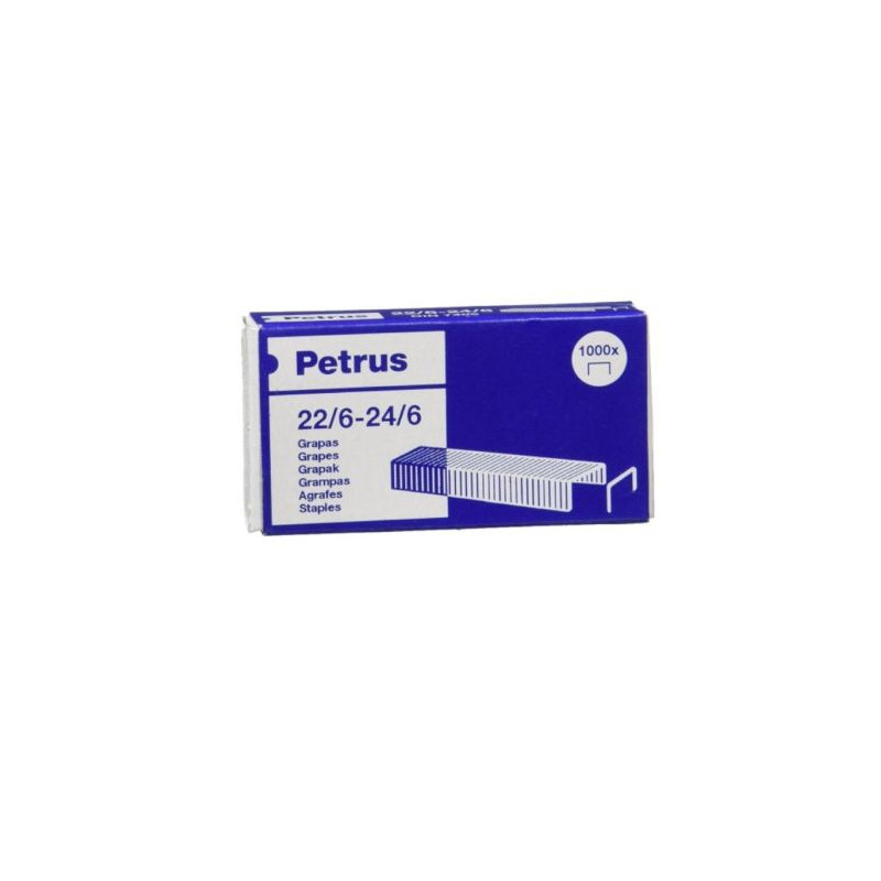 Grapas PETRUS 55723 - 22/6 · 24/6 · Caja de 1000u · 25Unidades