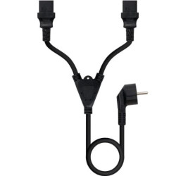Cable de Alimentación CEE7/M a 2xC13/H - 1.8m · Negro