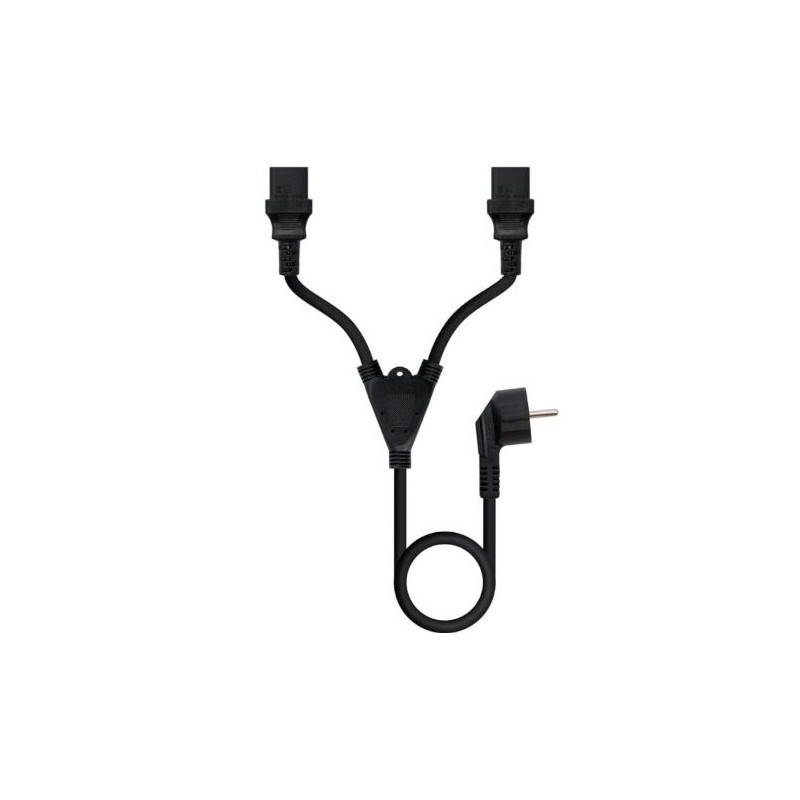 Cable de Alimentación CEE7/M a 2xC13/H - 1.8m · Negro