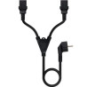 Cable de Alimentación CEE7/M a 2xC13/H - 1.8m · Negro