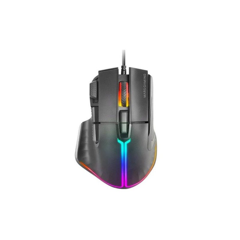 Ratón Gaming con Cable Ergonomico MARS GAMING MM-XT - USB · 12800DPI · 9 Botones · ABS · Negro