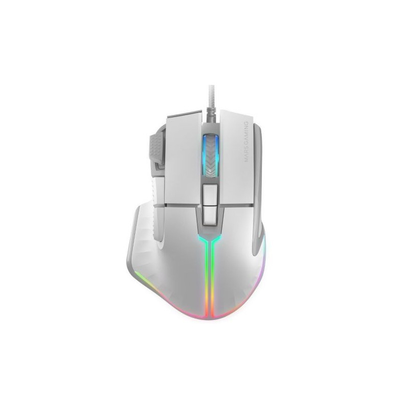 Ratón Gaming con Cable Ergonomico MARS GAMING MM-XT - USB · 12800DPI · 9 Botones · ABS · Blanco