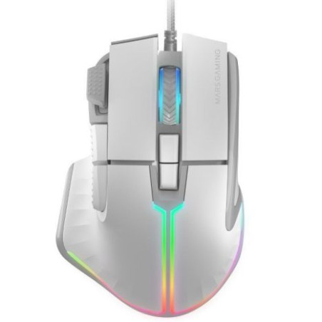 Ratón Gaming con Cable Ergonomico MARS GAMING MM-XT - USB · 12800DPI · 9 Botones · ABS · Blanco