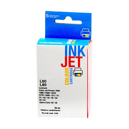 Cartucho de tinta  Alternativo Lexmark 3 COLORES L80 - L60 - SC50