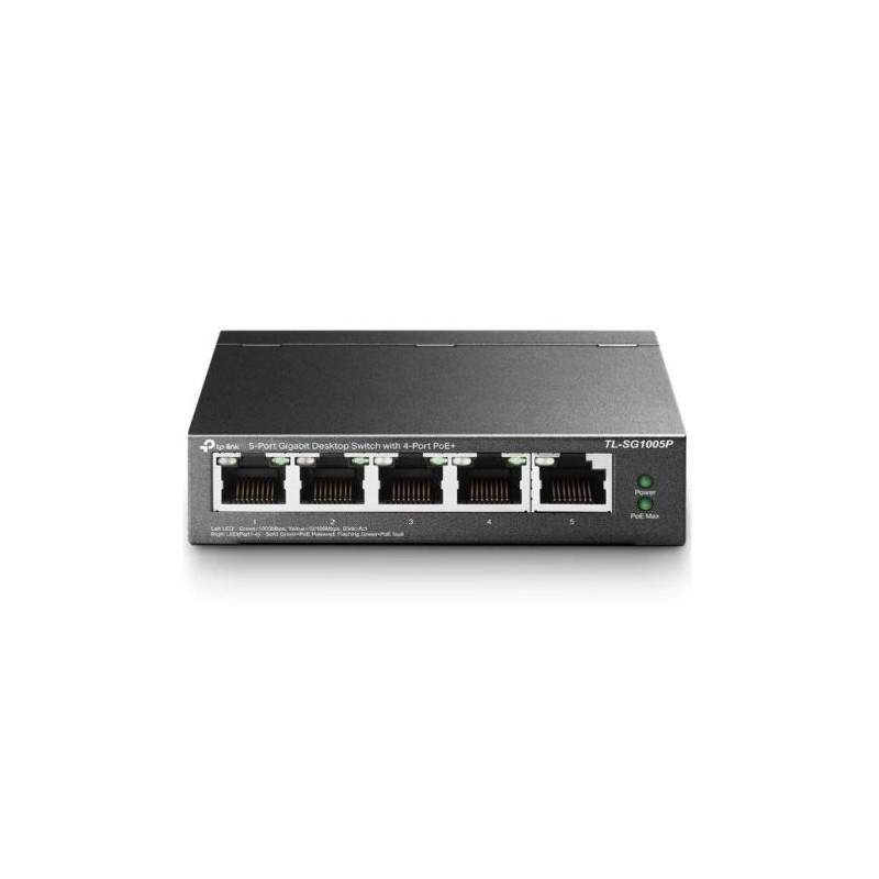 Switch de Red TPLINK TL-SG1005P - 5 Puertos · RJ-45 · 10/100/1000